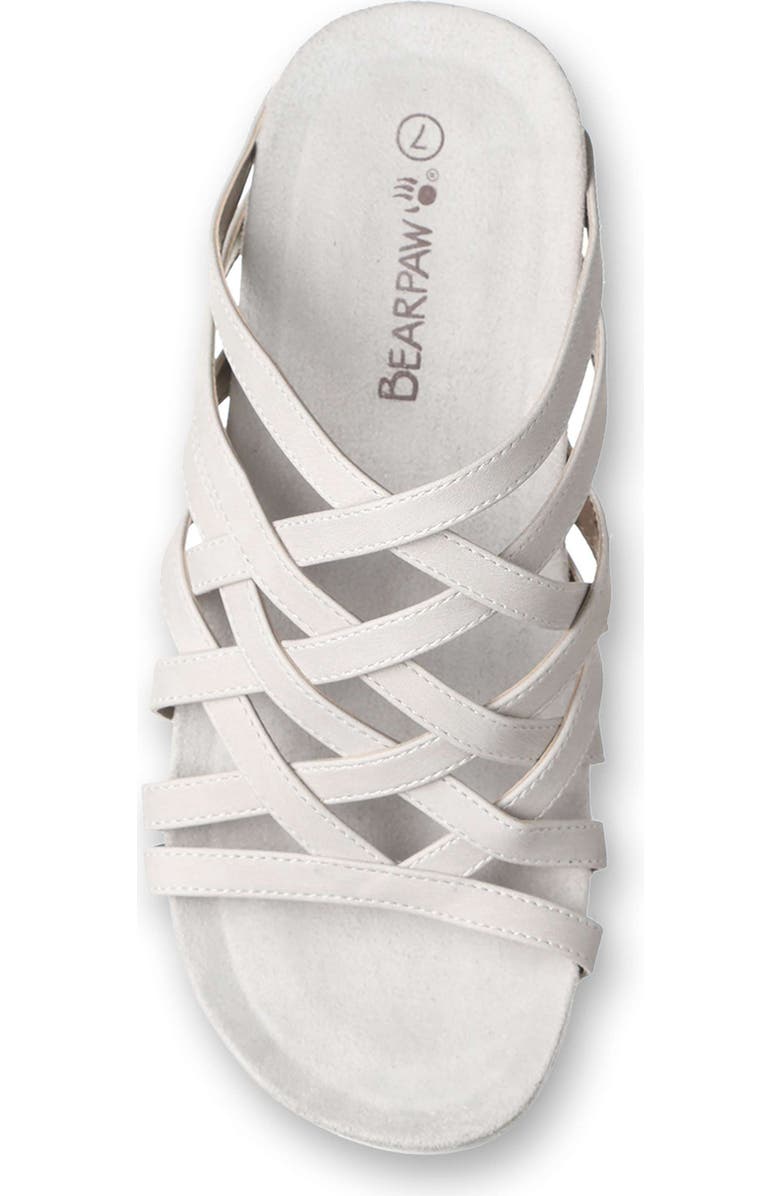BEARPAW <p>Zinnia Faux Leather Slide Sandal (Women)</p>, Alternate, color, White