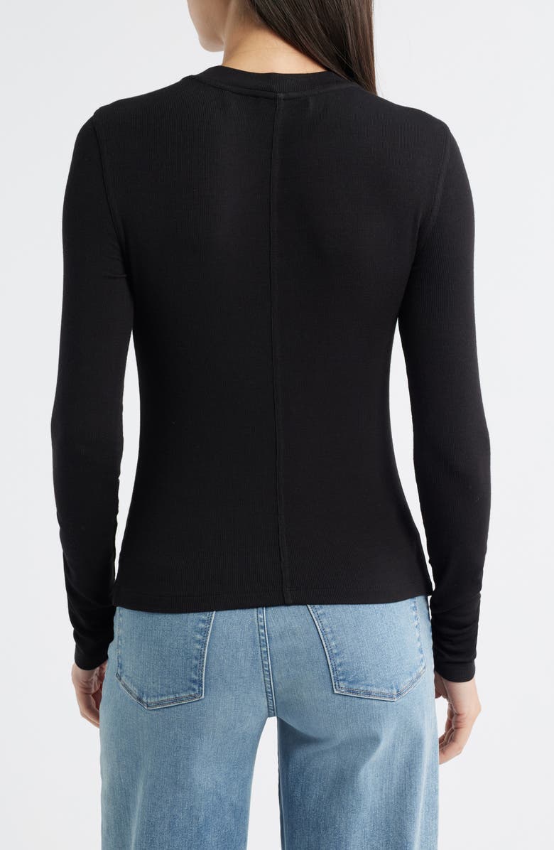 FRAME The Rib Crewneck Top, Alternate, color, Black