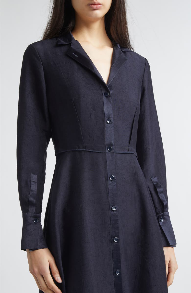 Jason Wu Collection Long Sleeve Washed Twill Midi Shirtdress, Alternate, color, Ultra Navy