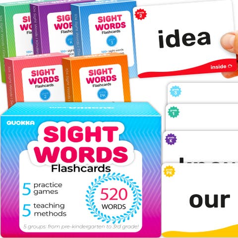 Educational Kids Sight Words & Learning Flash Cards