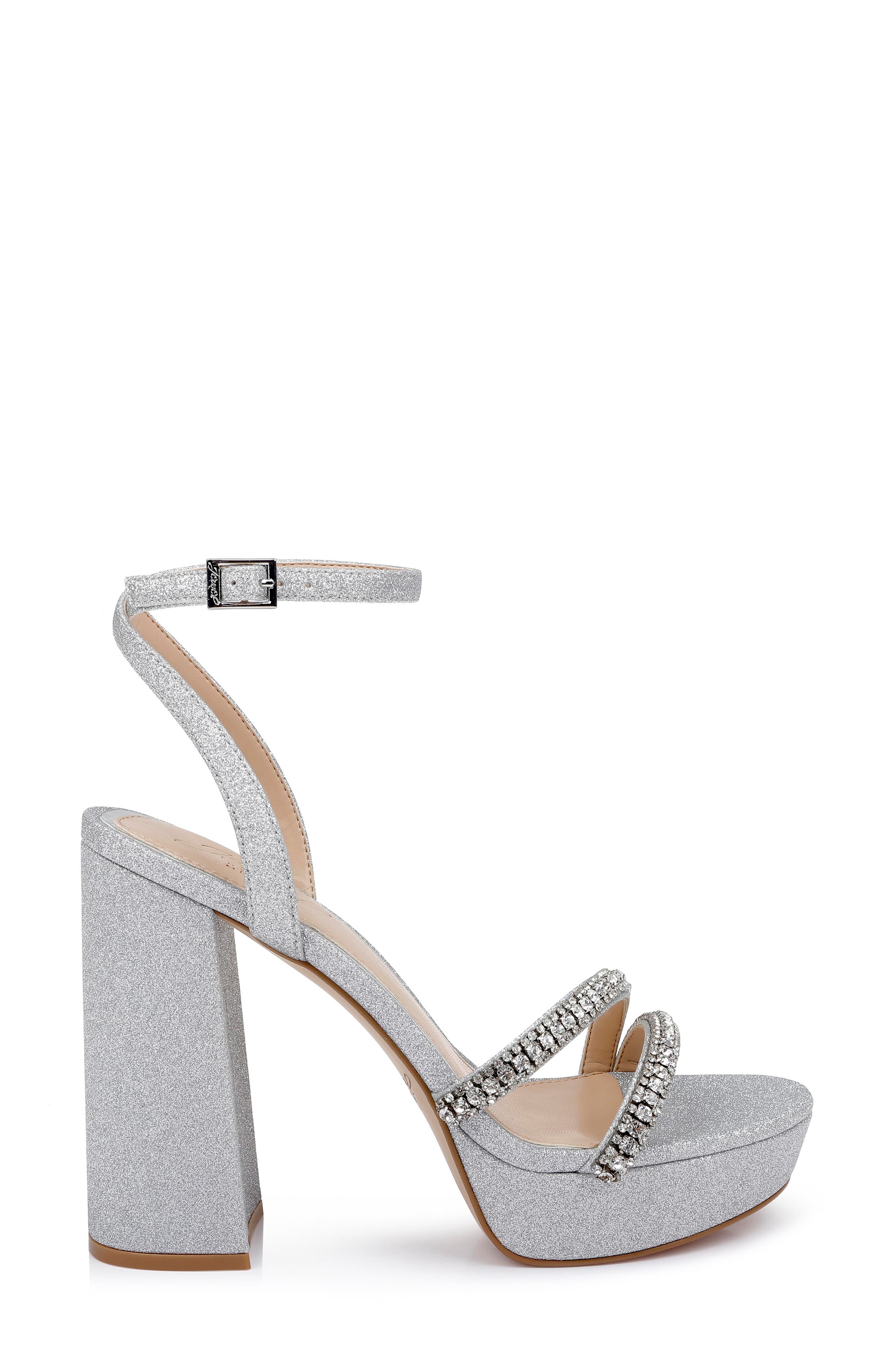 Jewel Badgley Mischka Rochel Platform Sandal, Alternate, color, Silver
