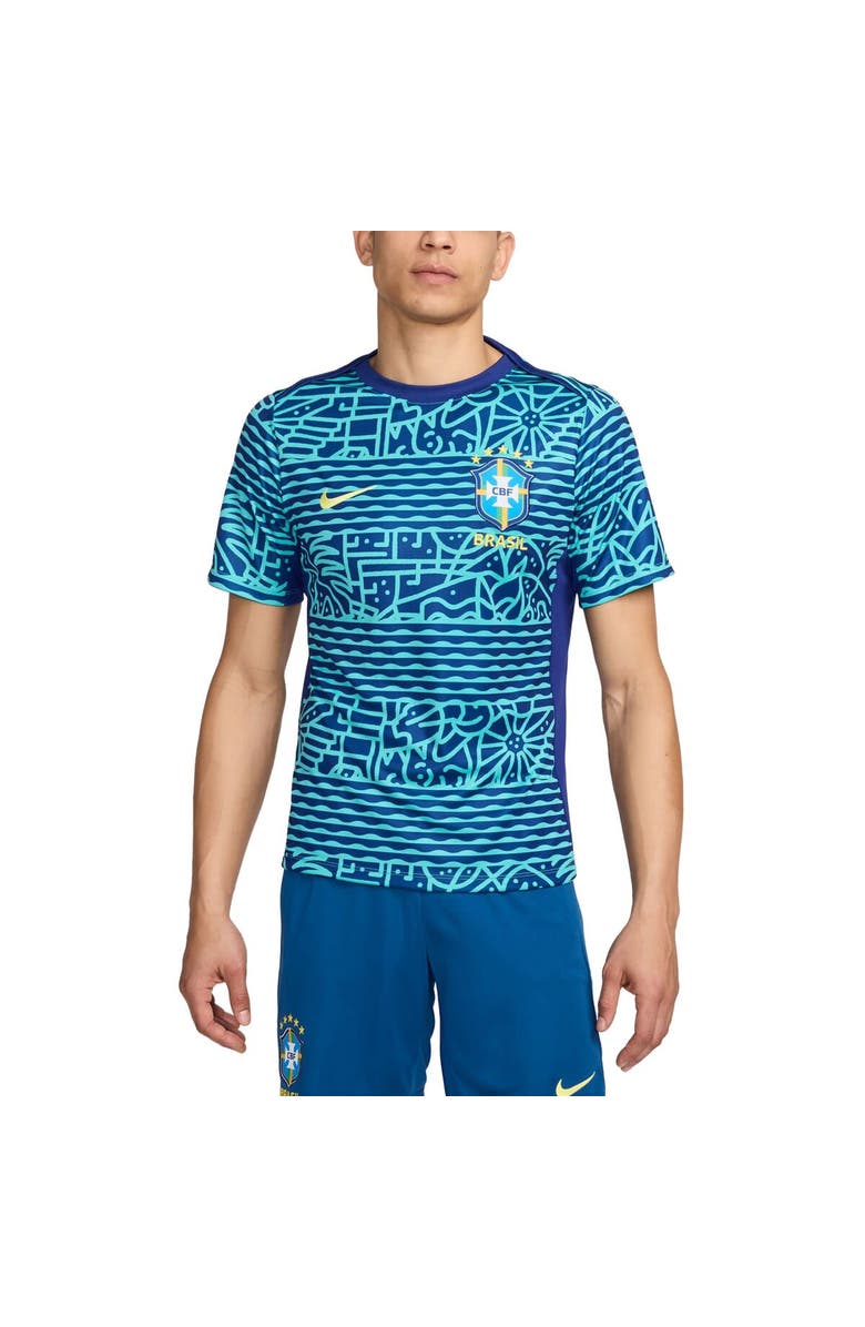 Nike Men's Nike Blue Brazil National Team 2024 Academy Pro Pre-Match Top, Alternate, color, Blue
