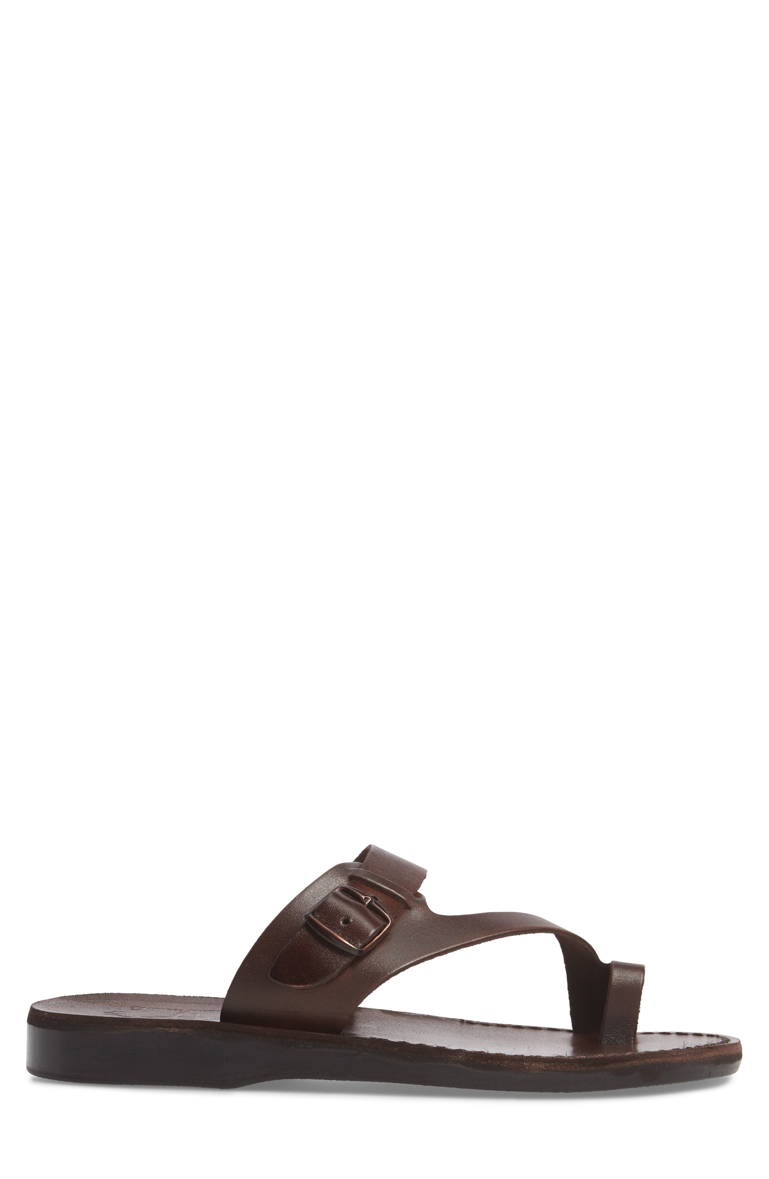 Abner Toe Loop Sandal, Alternate, color, BROWN LEATHER
