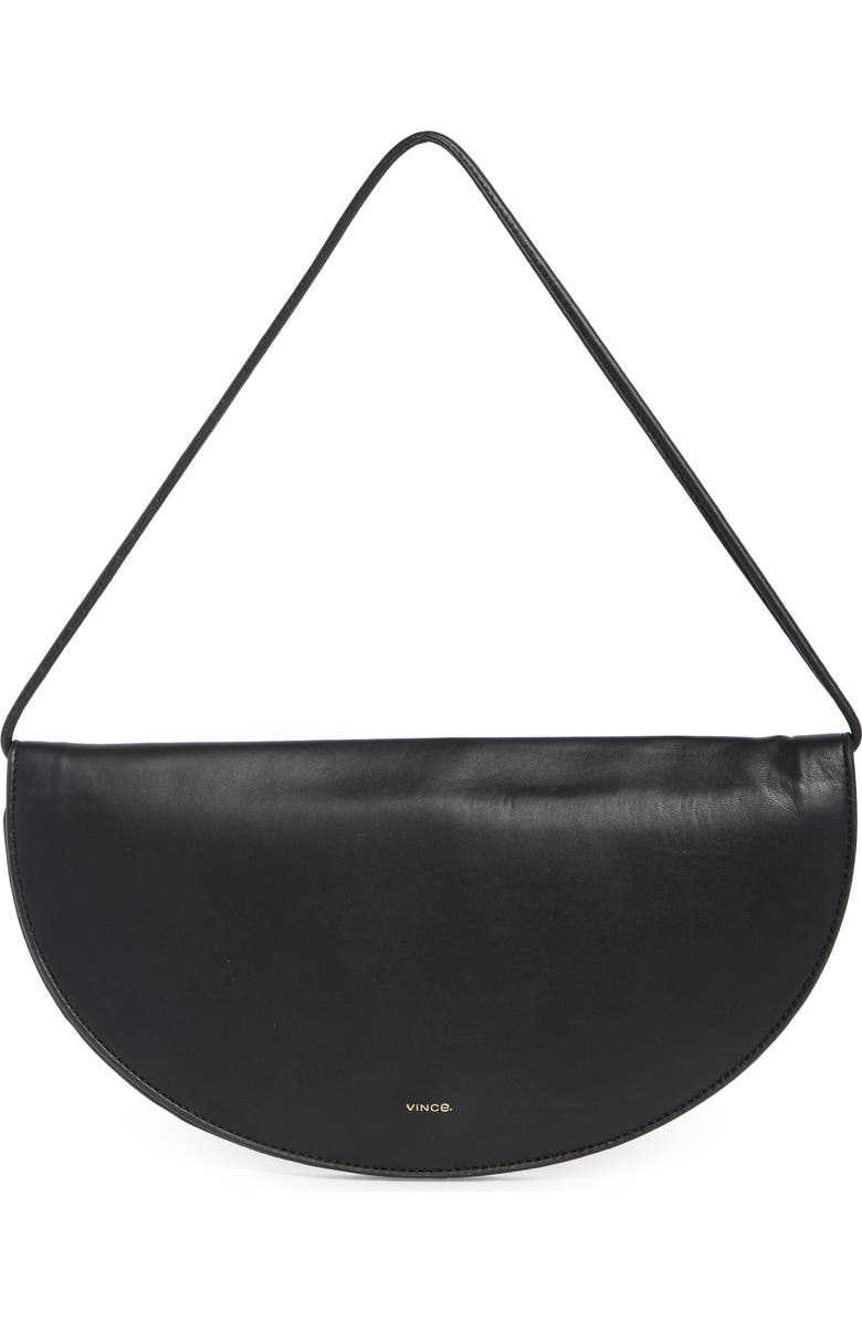 Vince Arca Leather Clutch, Main, color, Black
