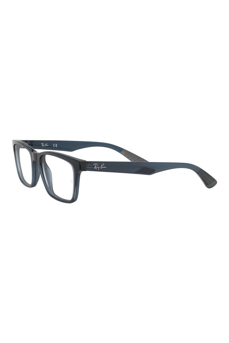 55mm Square Optical Glasses, Alternate, color, TRANSPARENT GREY/ BLUE
