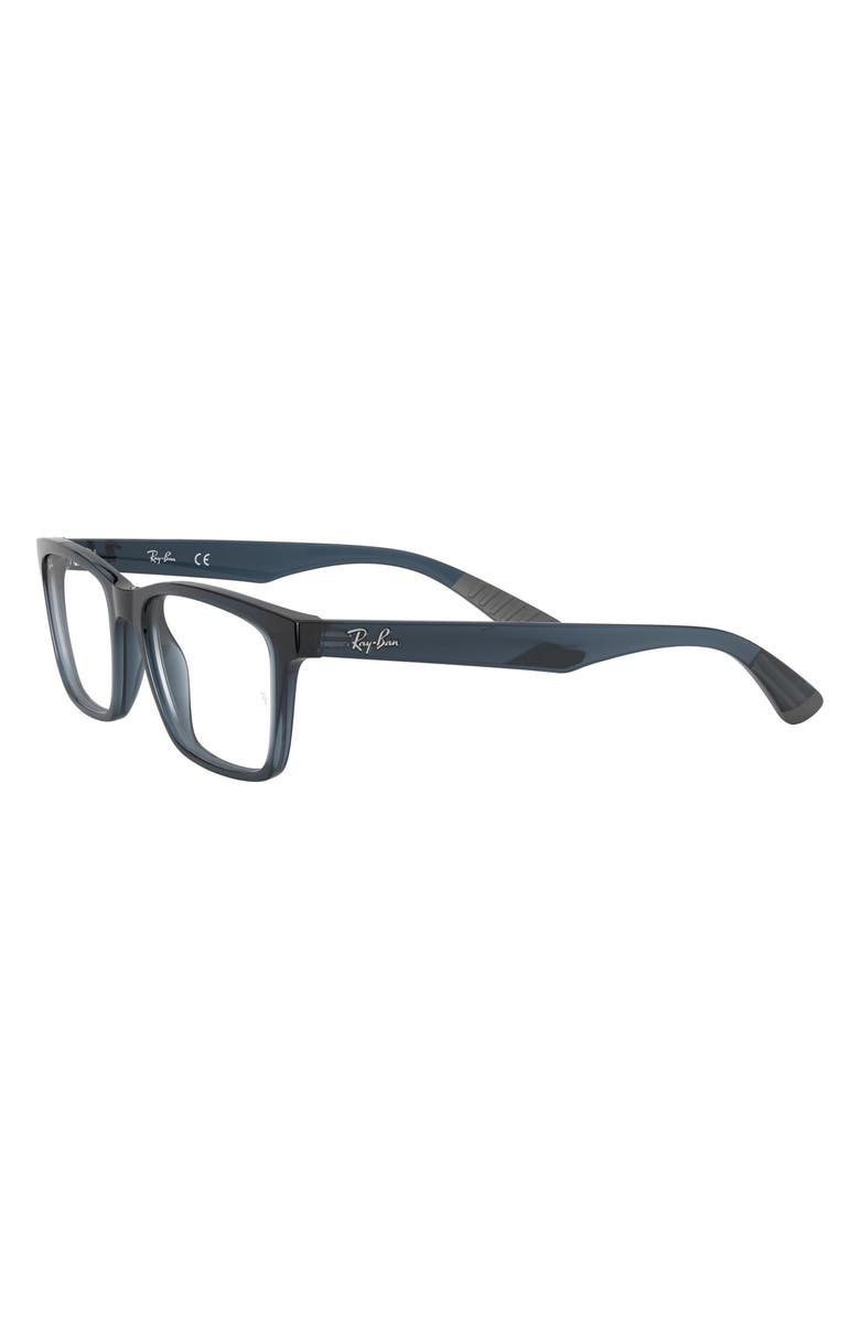 Ray-Ban 55mm Square Optical Glasses, Alternate, color, Transparent Grey/ Blue