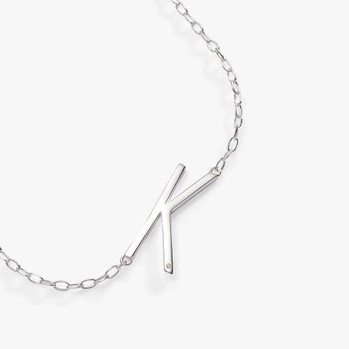 Alex And Ani Silver Elongated Initial Pendant Necklace In Silver - K