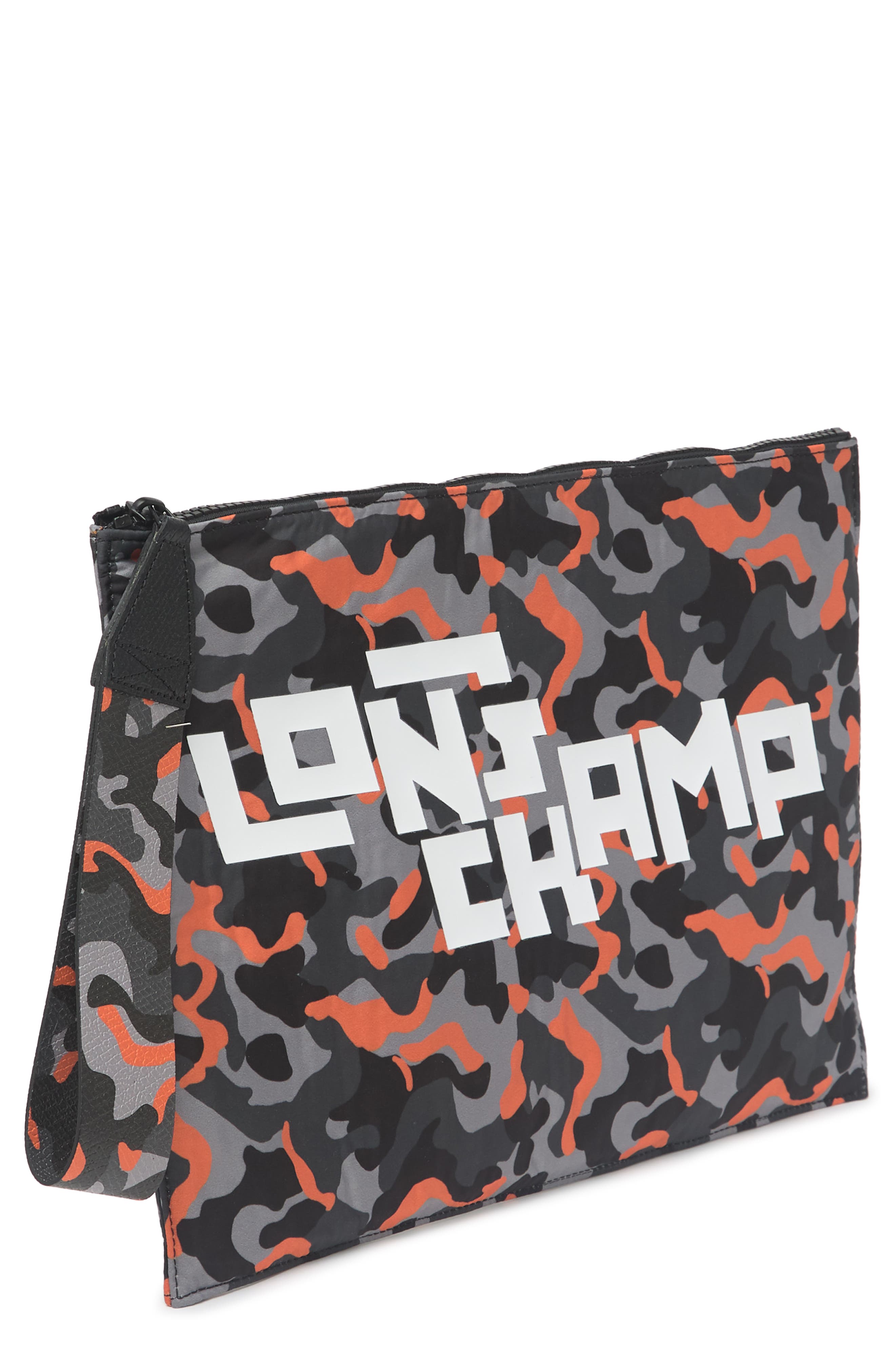 Longchamp Camo Top Zip Wrislet, Alternate, color, 