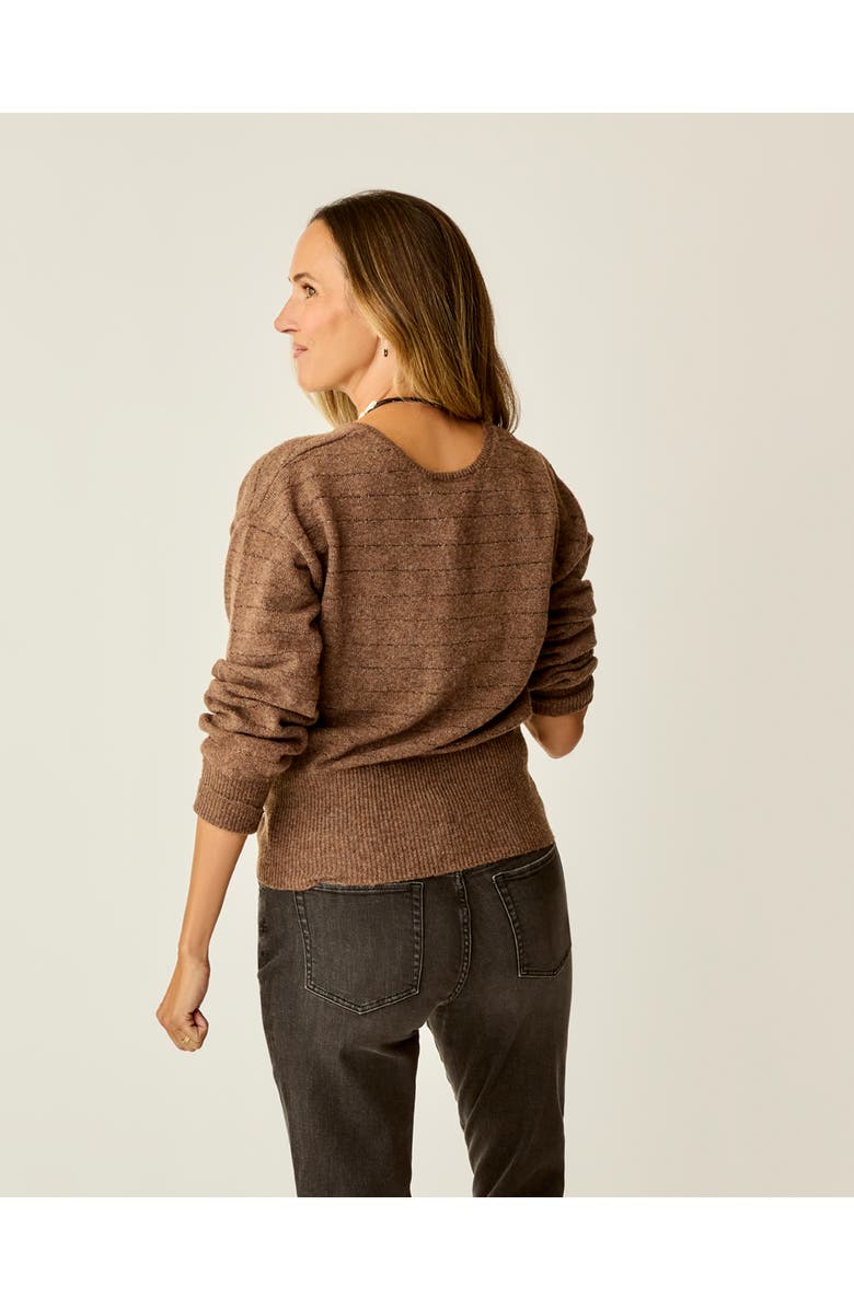 Carve Designs Ruth Reversible Fuzzy Sweater, Alternate, color, Sumac Lurex