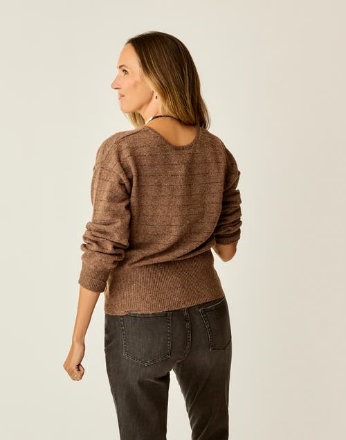 Carve Designs Ruth Reversible Fuzzy Sweater In Brown