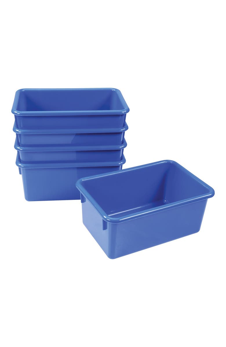 Kaplan Early Learning Company Blue Colored Storage Bin - Set of 5, Main, color, Blue
