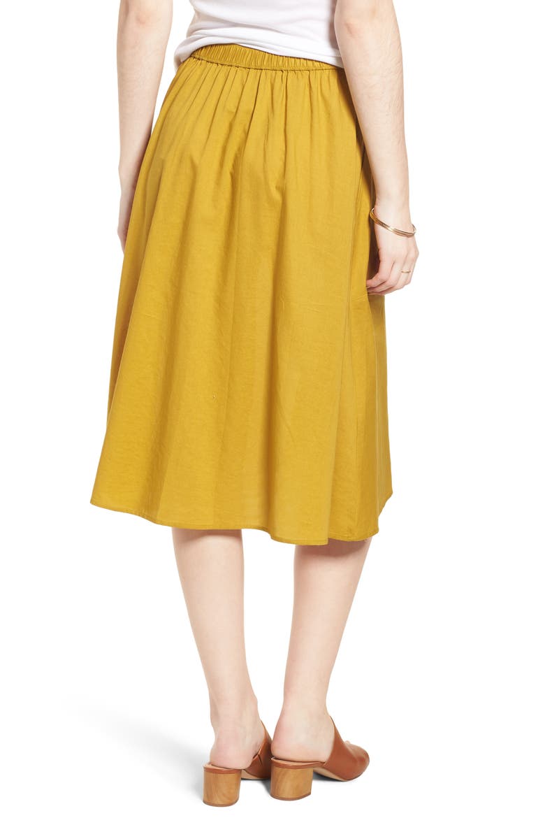 Sidewalk Midi Skirt, Alternate, color, SPICY SAFFRON