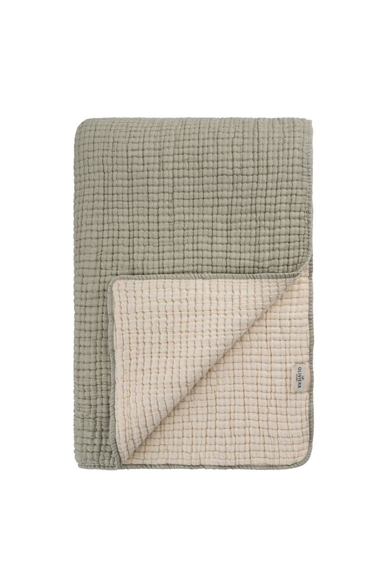 Soho Supersoft 4-Layer Cotton Gauze Quilt, Main, color, Sage Green