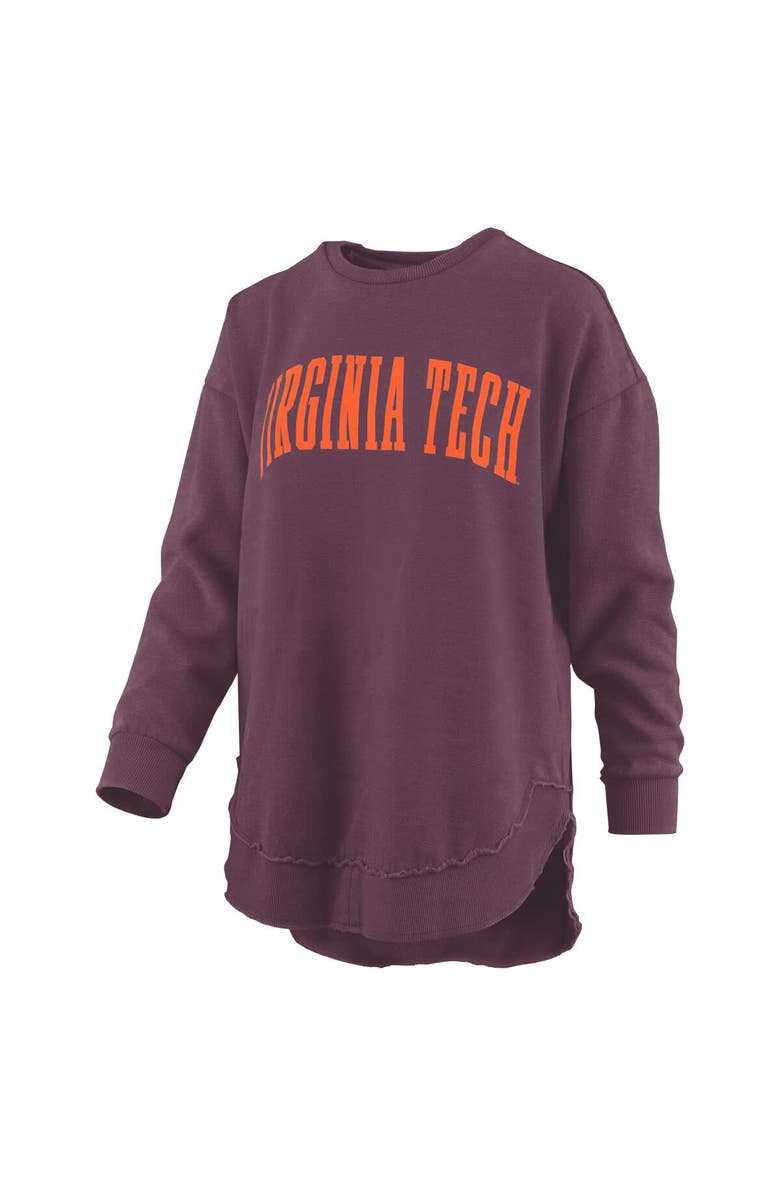 PRESSBOX Women's Pressbox  Maroon Virginia Tech Hokies Melange Poncho Vintage Fleece Long Sleeve Pullover Sweatshirt, Alternate, color, Maroon