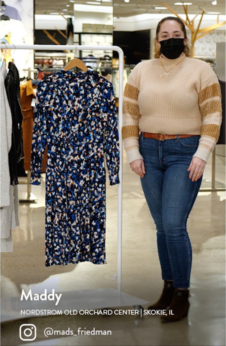 Floral Raglan Long Sleeve Midi Dress, sales video thumbnail