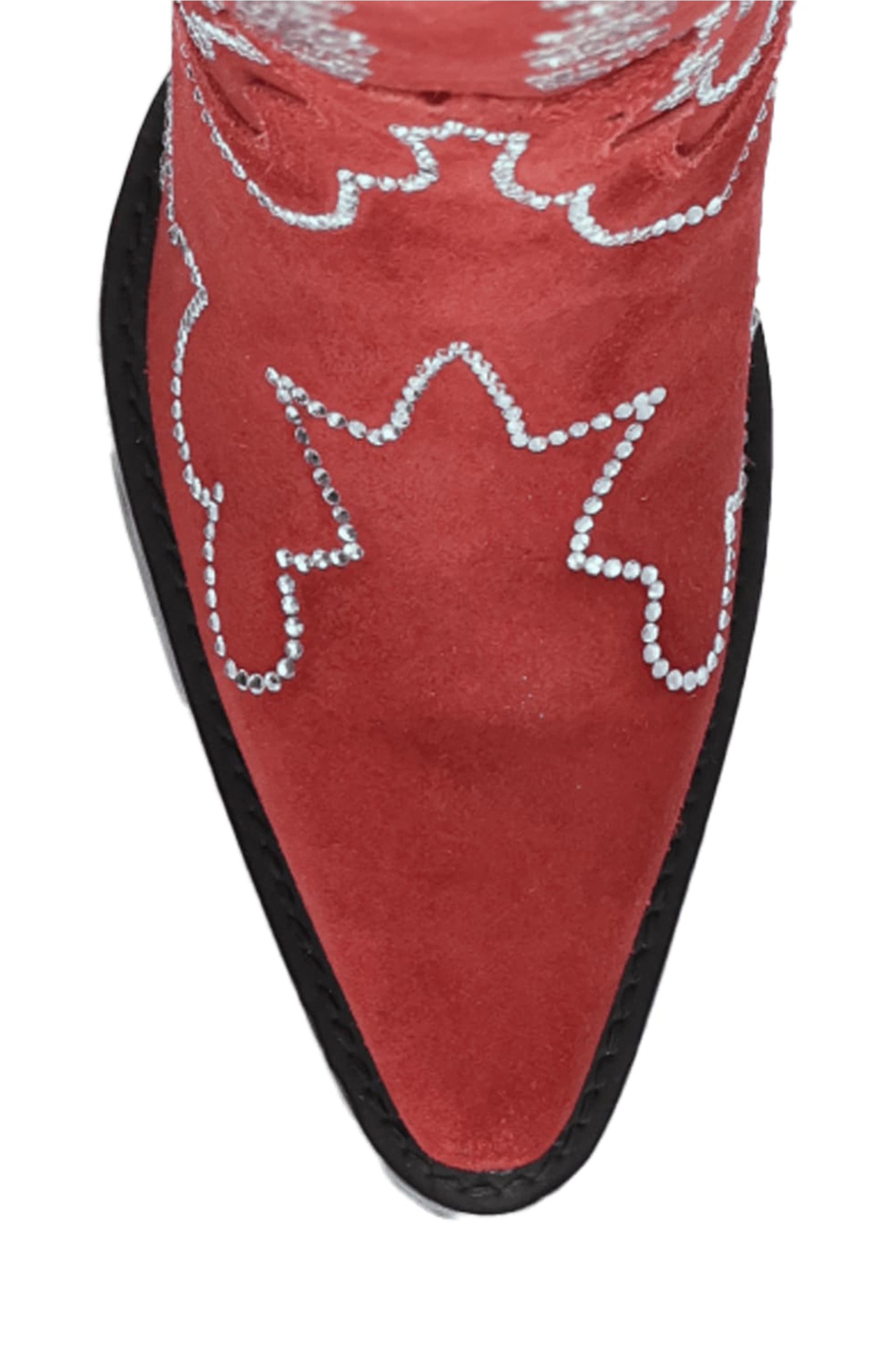 Double Take Over the Knee Western Boot, Alternate, color, RED