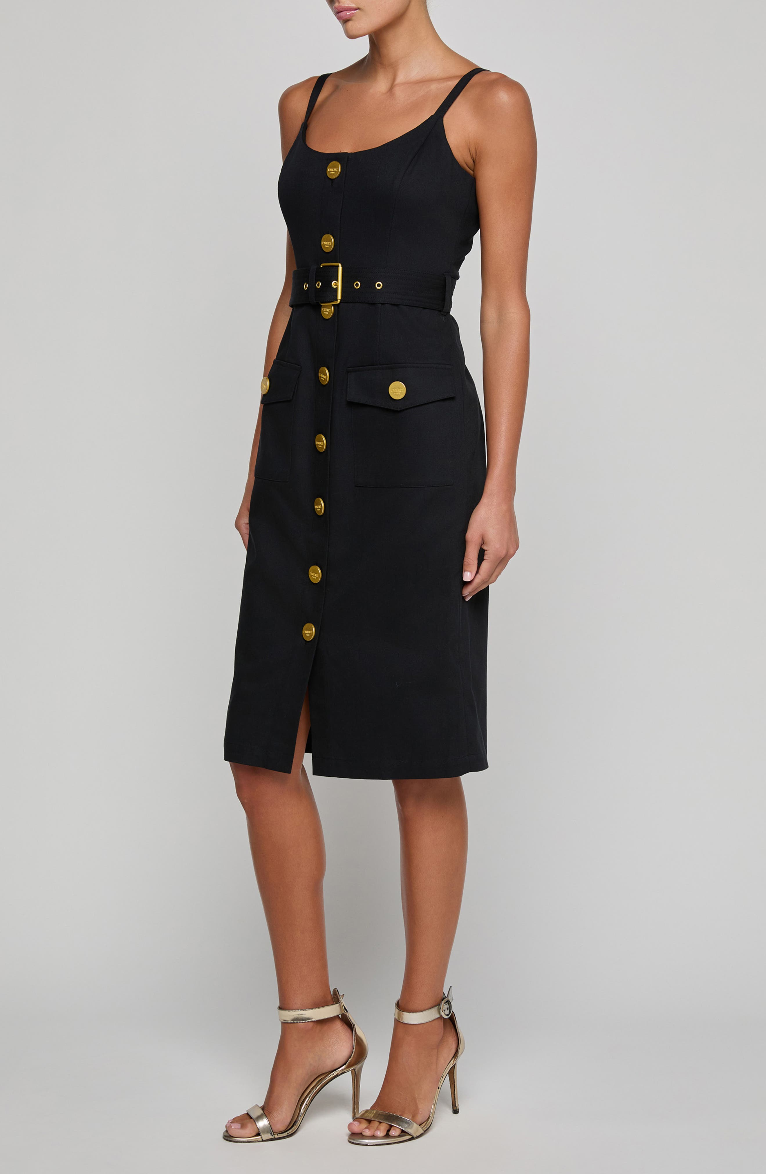 L'AGENCE Ida Sleeveless Belted Stretch Cotton Dress — фото 3