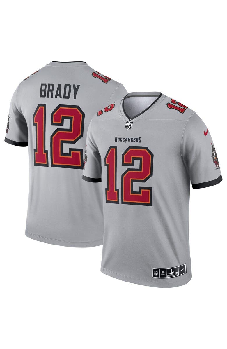 Nike Men's Nike Tom Brady Gray Tampa Bay Buccaneers Inverted Legend Jersey, Main, color,