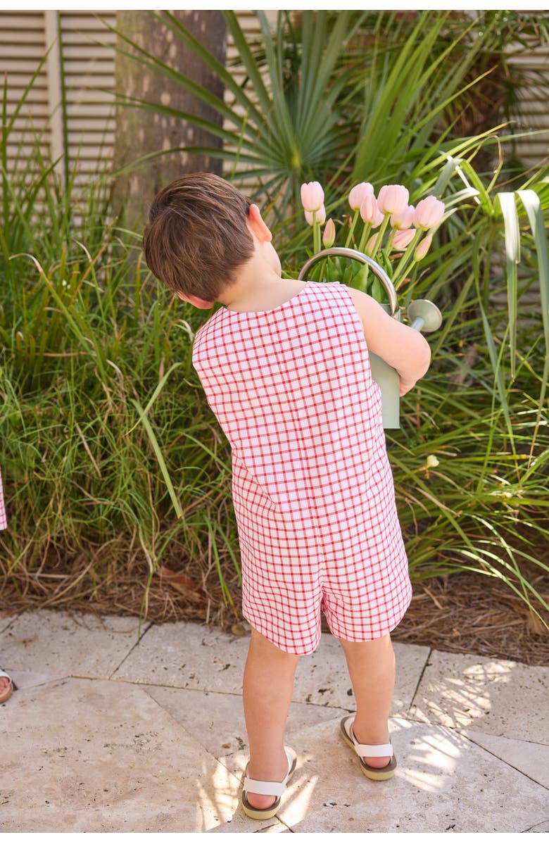 Little English Kids' Windowpane Vintage John John, Alternate, color, Red Windowpane