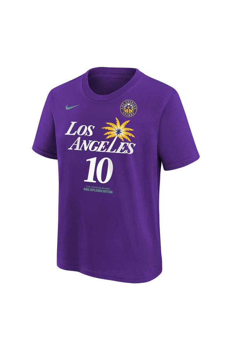 Nike Youth Nike Kelsey Plum Purple Los Angeles Sparks Explorer Edition Name & Number T-Shirt, Alternate, color, Purple