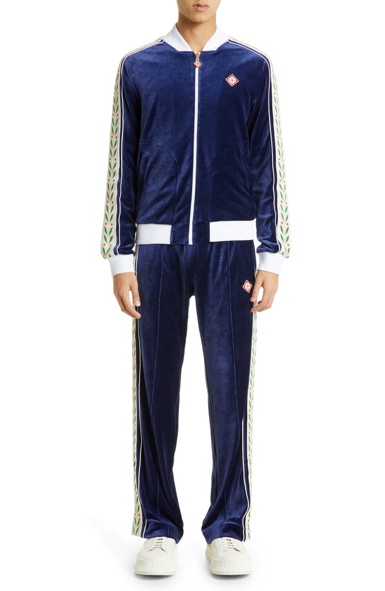 Casablanca Laurel Velour Track Pants, Alternate, color,