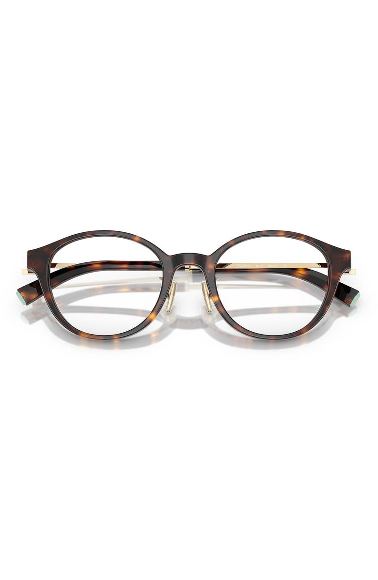 Tiffany & Co. 48mm Round Optical Glasses, Alternate, color, Havana / Demo Lens