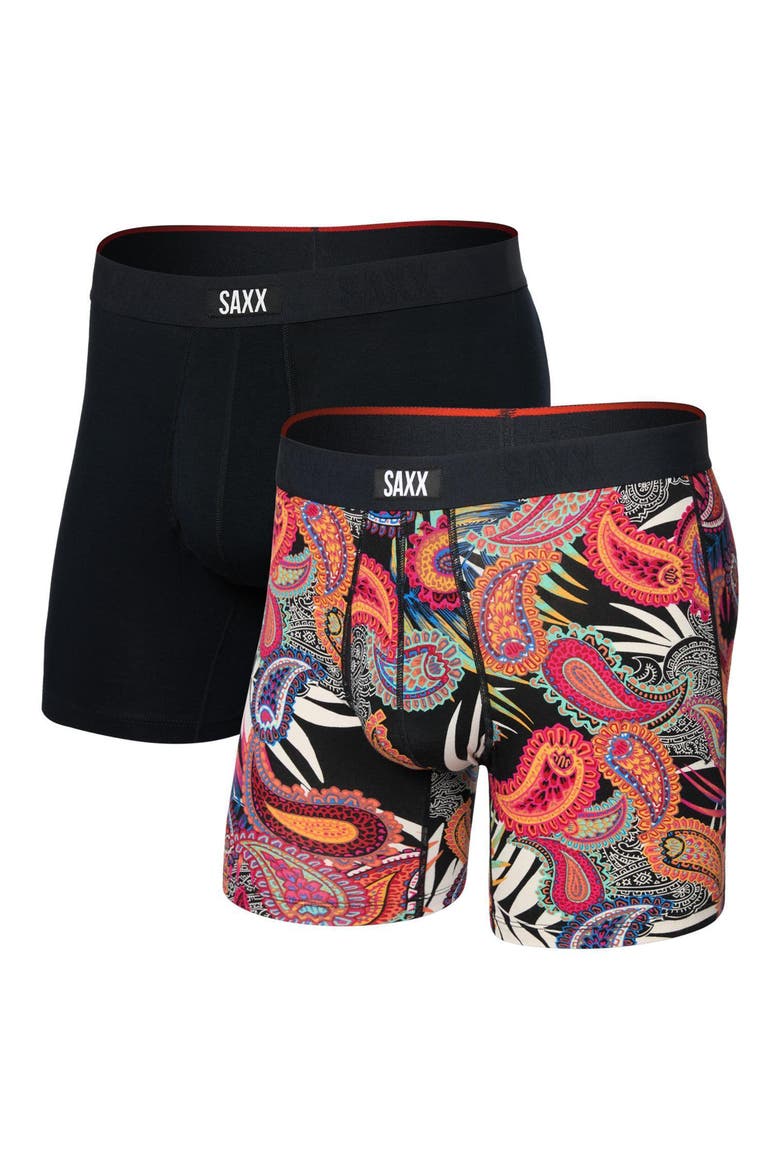 Vibe Xtra Assorted 2-Pack Boxer Briefs, Alternate, color, JUNGLE PAISLEY/ BLACK