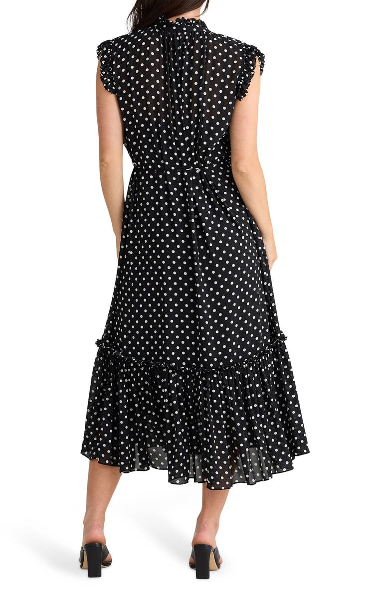 Brave+True Broadway Cap Sleeve Tiered Midi Dress, Alternate, color, Polka Dot