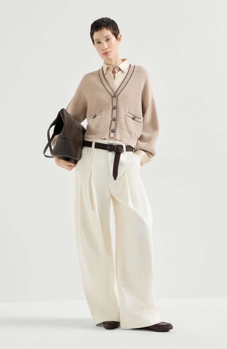 Brunello Cucinelli Stretch silk satin shirt, Alternate, color, Sand