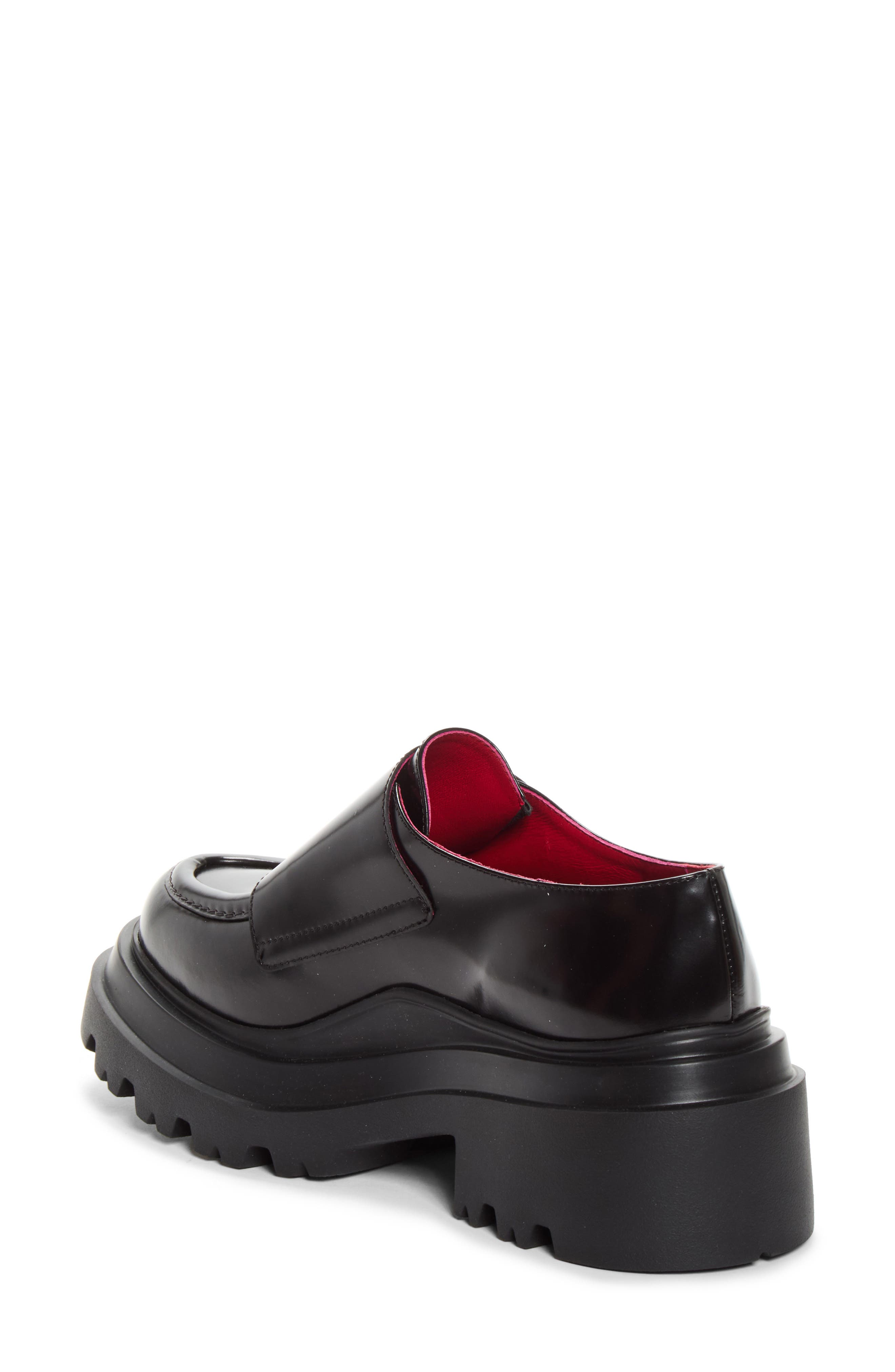 Monk Strap Buckle Platform Loafer, Alternate, color, BLACK