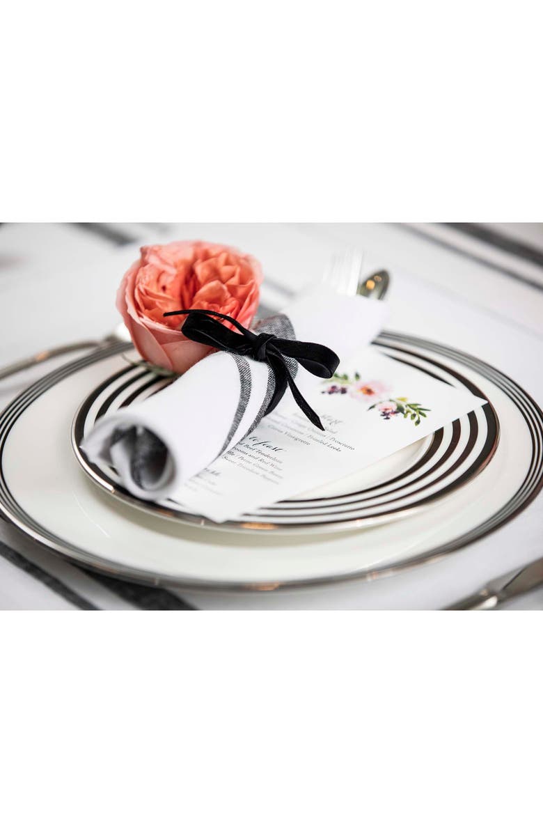 Solino Home Linen Dinner Napkins - French Stripe, 20" x 20" Inch, Alternate, color, Black And White