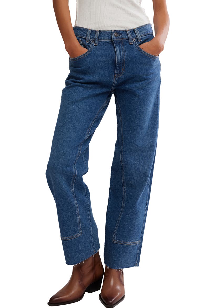 We the Free Risk Taker Raw Hem Straight Leg Jeans, Main, color, BE BOLD