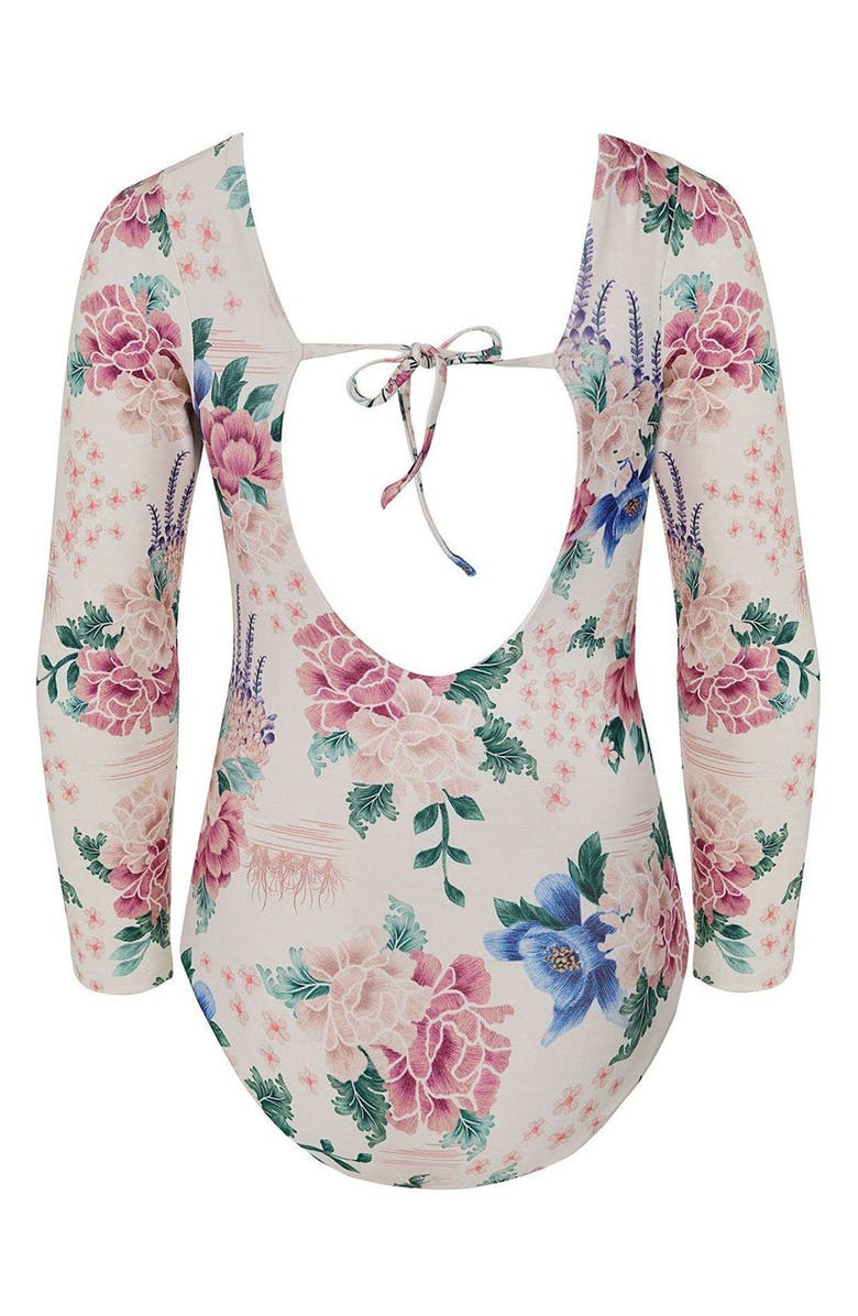 Agua Bendita Kids' Honey Ivy Long Sleeve One-Piece Rashguard Swimsuit, Alternate, color, Multicolor