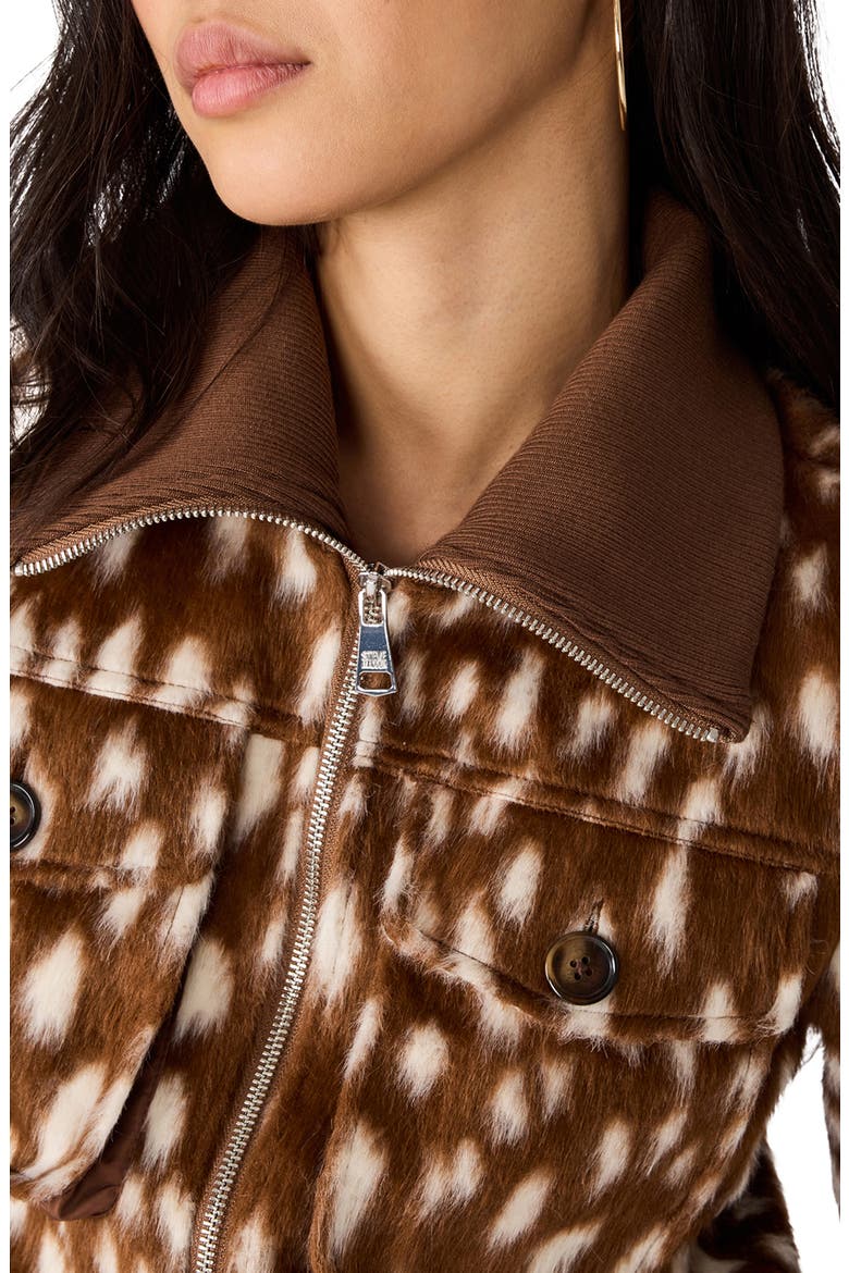 Hunton Faux Fur Bomber Jacket, Alternate, color, ABSTRACT DOT