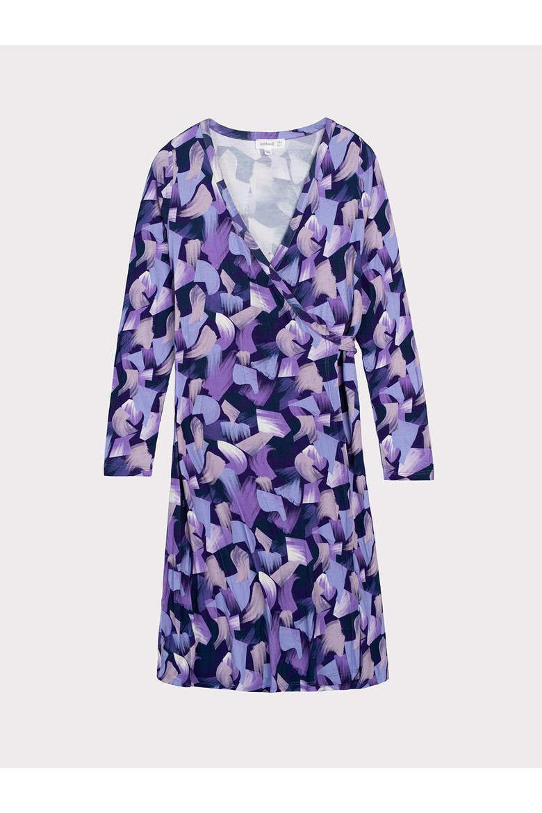 Long Sleeve Printed Wrap Dress, Alternate, color, Summer Geo