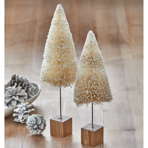 Tag Snowy Bottle Brush Tree In White