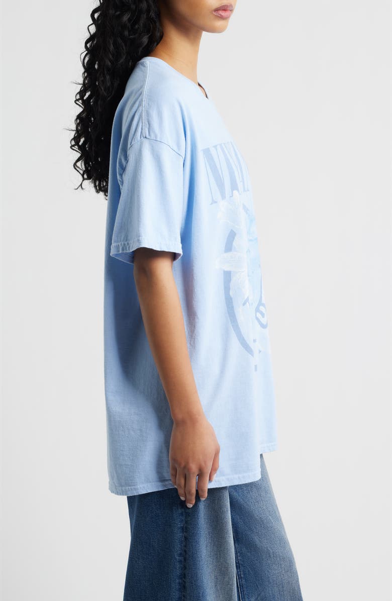 Merch Traffic Nirvana Smiley Cotton Graphic T-Shirt, Alternate, color, Light Blue