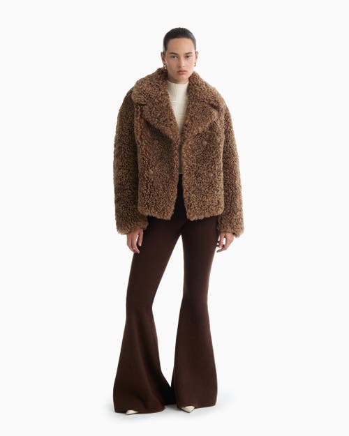 Dodiee Rebeka Faux Fur Jacket In Brown