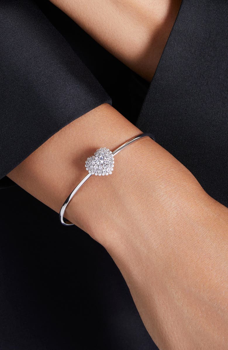 Swarovski Idyllia Crystal & Faux Pearl Heart Bracelet, Alternate, color, 