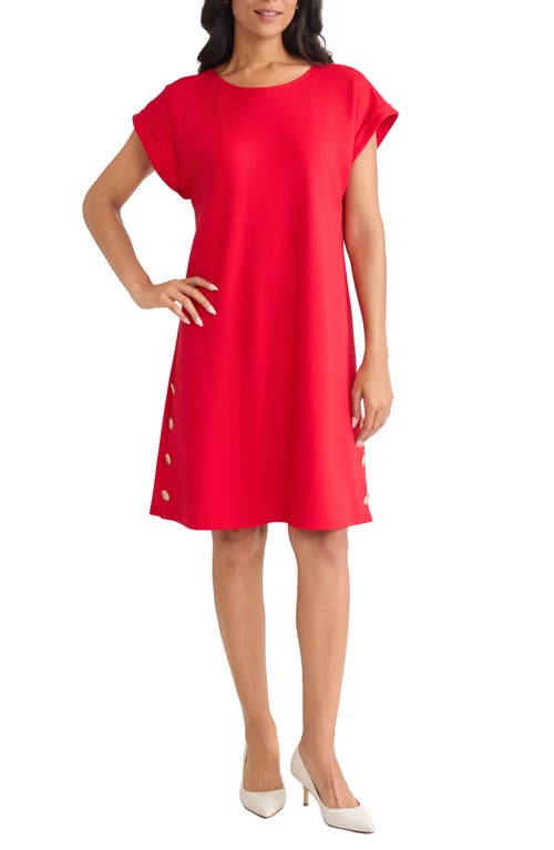 Jones New York Side Button Swing Dress In Red