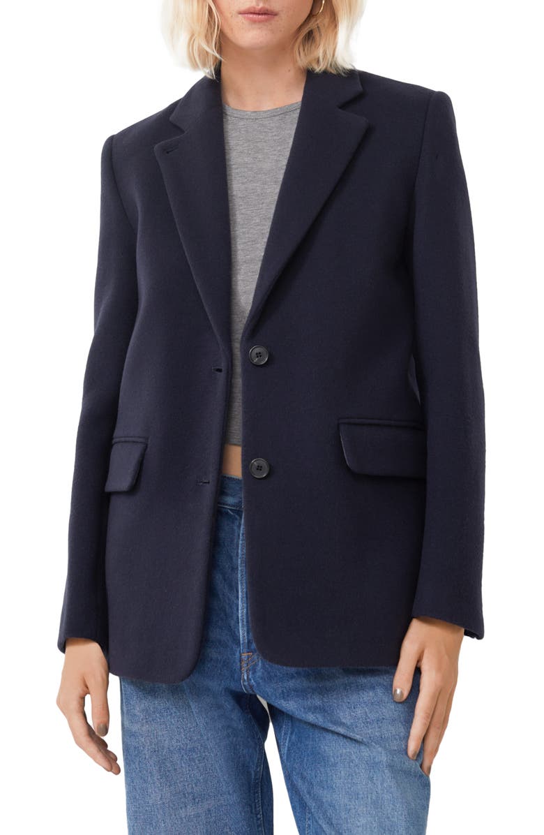 & Other Stories Oversize Notched Lapel Wool Blend Blazer, Main, color,