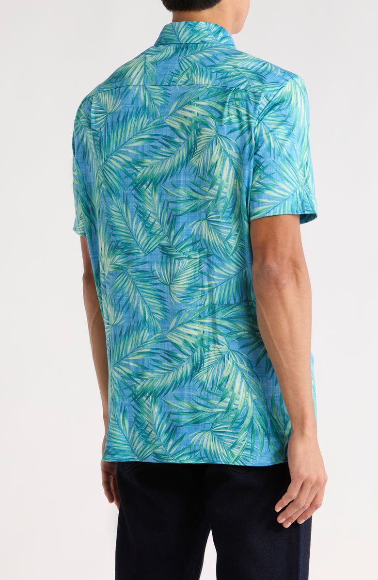 CONSTRUCT Palm Leaf Performance Knit Polo, Alternate, color, Green/ Blue