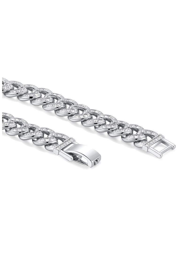 Men's Cubic Zirconia Chain Link Bracelet, Alternate, color, SILVER
