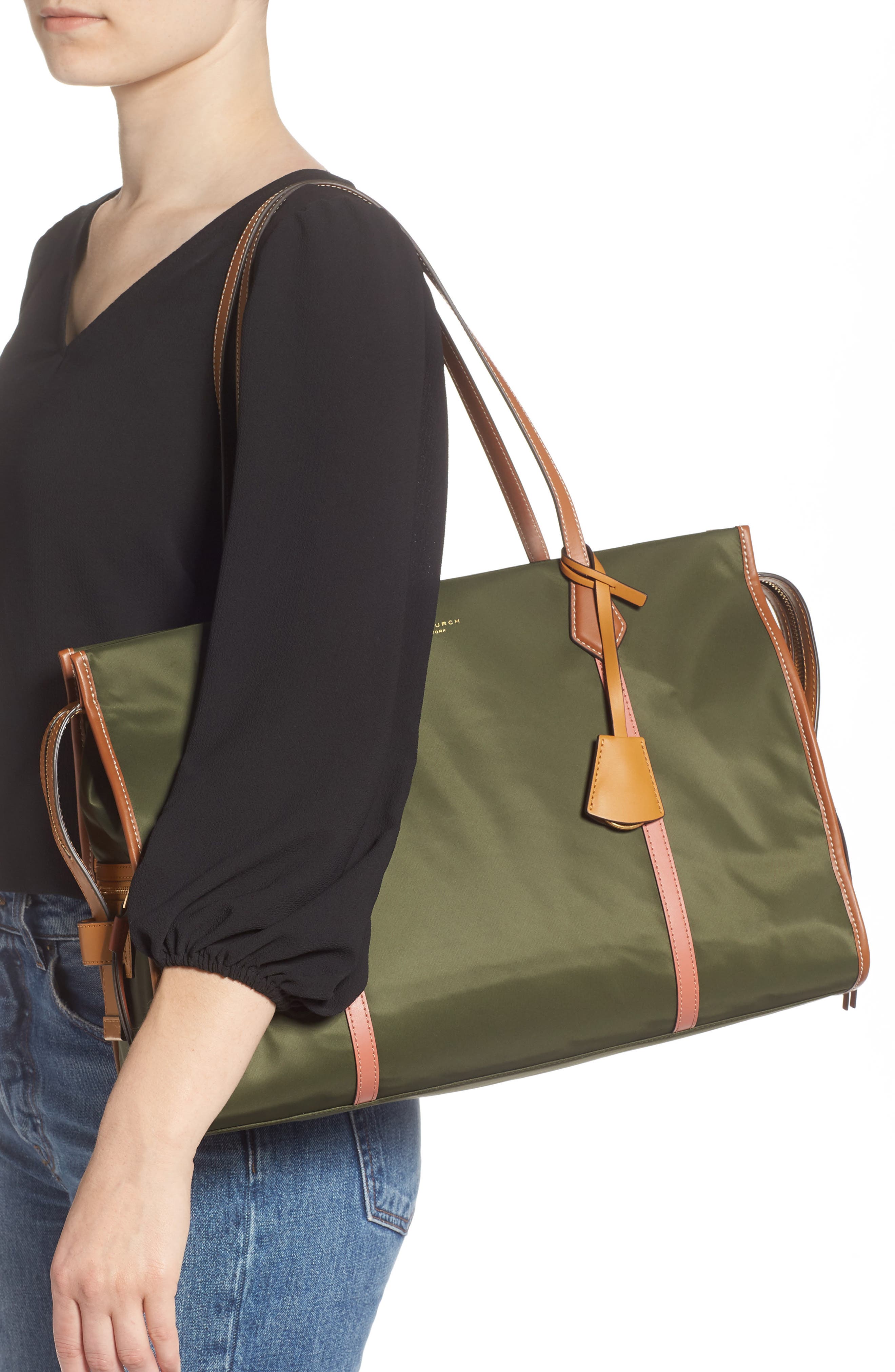 Tory Burch Perry Nylon Tote, Alternate, color, 