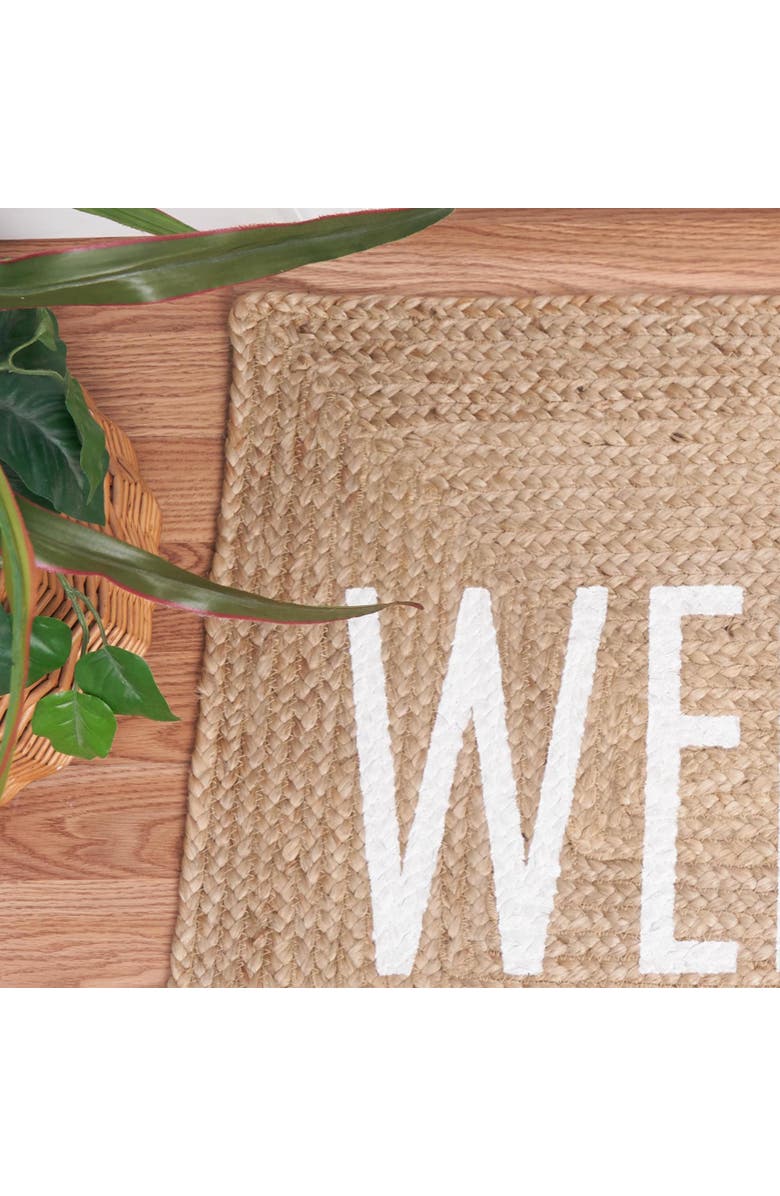 C&F Home "WELCOME" 100% Jute Braided Indoor/Outdoor Rug, Alternate, color, Brown