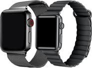 The Posh Tech Assorted 2-Pack Leather & Stainless Steel Mesh Apple Watch® Watchbands
