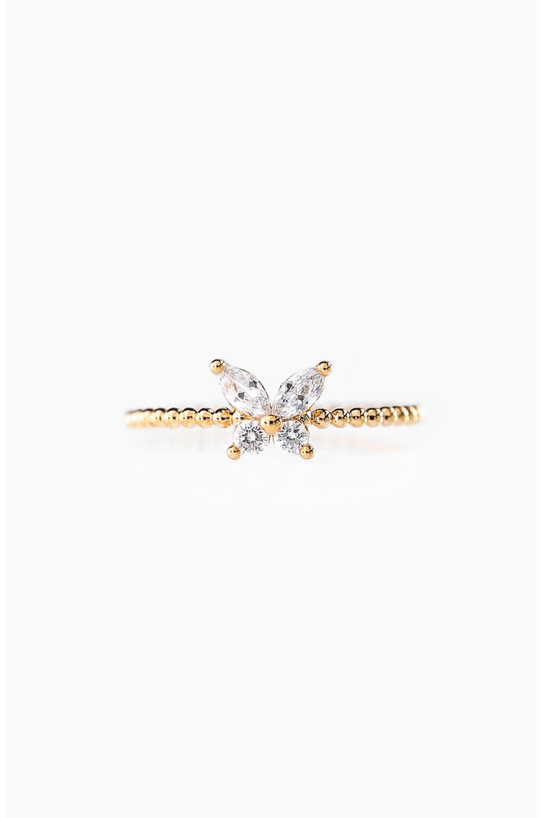 Born to Fly Butterfly Band Ring, Main, color, GOLD