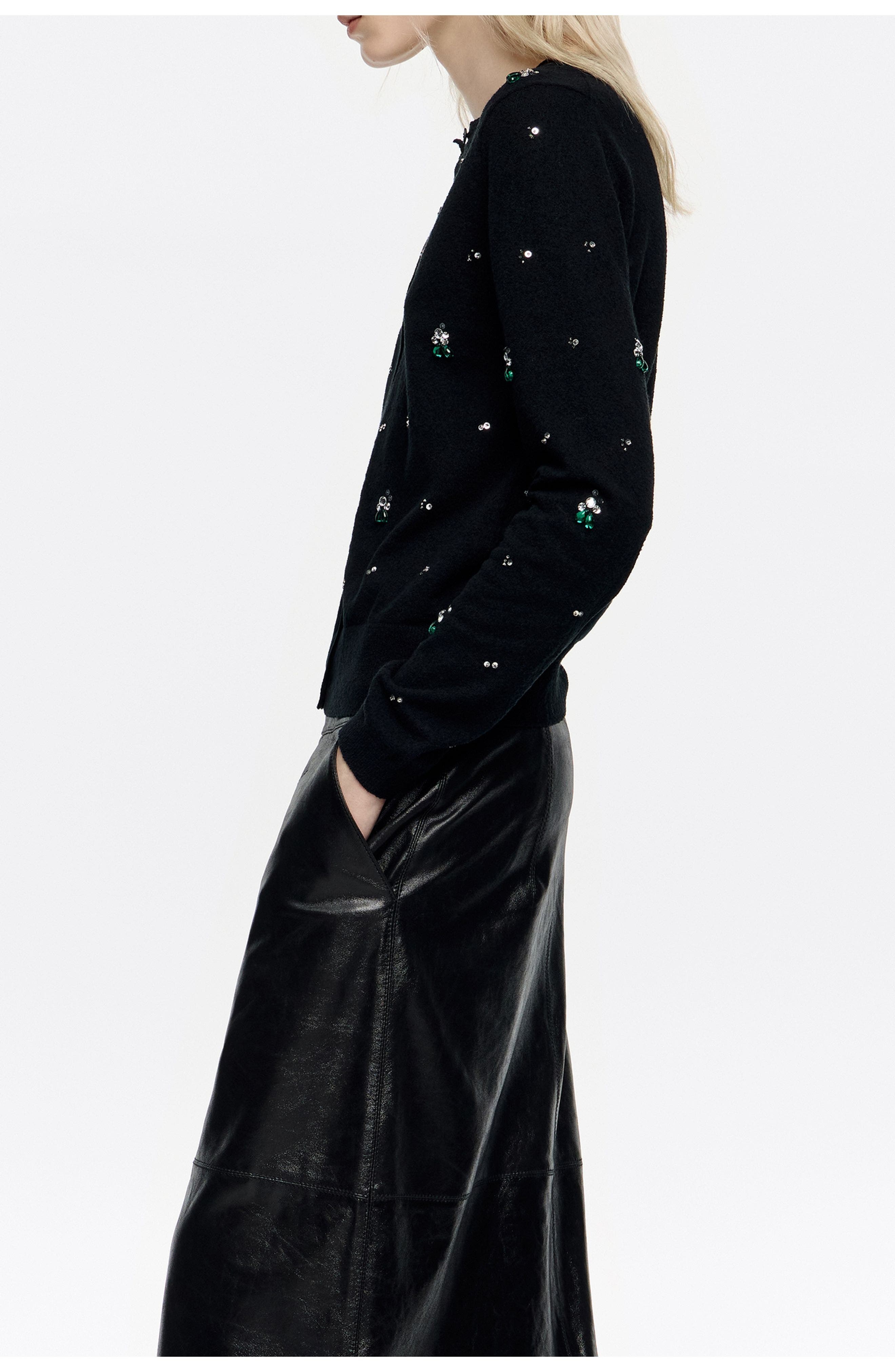 Fitted Rhinestones Cardigan - image 2