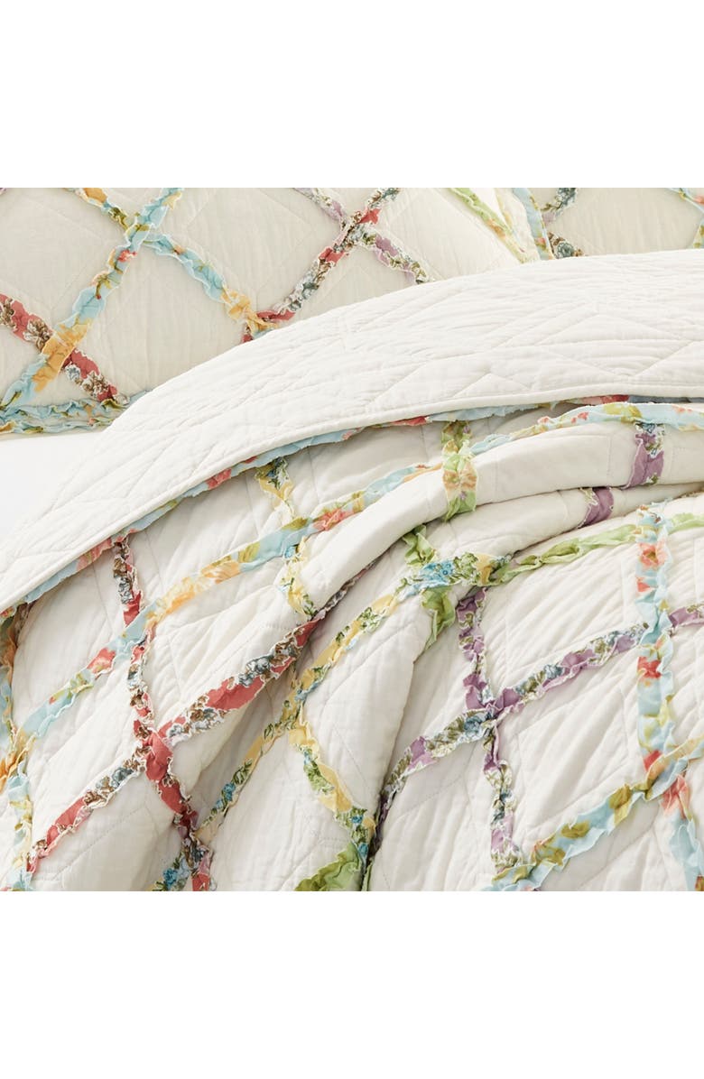Laura Ashley Ruffle Garden Quilt, Alternate, color, Cream Multi