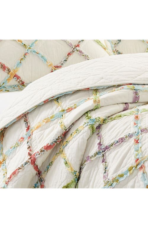 Laura Ashley Ruffle Garden Twin Quilt & Sham Set In Ivory Multi